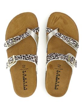 Ciabatte oro stampa animalier 335A312SR 37