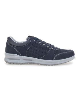 Stringata Blu con Tomaia in Pelle Traforata 23 40