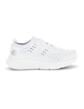Sneakers Bianche con brillantini in tessuto traforato CA1206 36