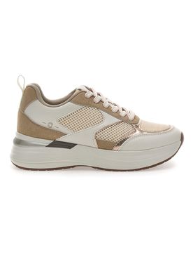Sneakers Beige con Platform comfort inserti in pelle Kendy 39
