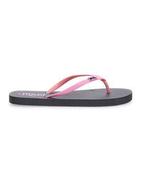 Infradito nere con fascette rosa e logo EV061 39