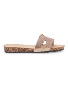 Ciabatte Champagne con Fascia Glitterata 13523 36