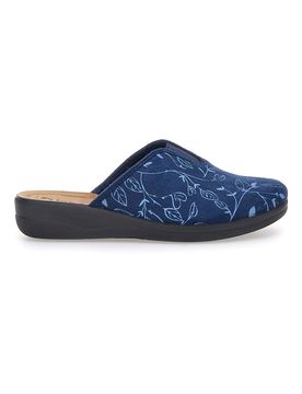 Pantofola blu con fantasia floreale e sottopiede anatomico 49CF 35