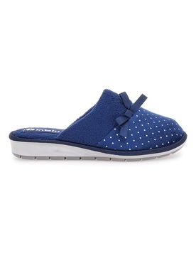 Ciabatte blu con pois e fiocco decorativo 72 LB 39