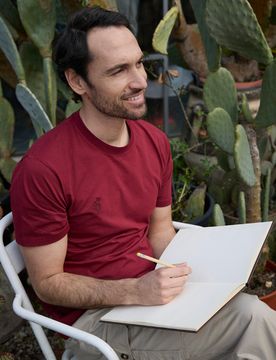 T-shirt in cotone rossa con logo pt-m-t-9069 XL