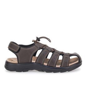 Sandali marroni con velcro ed elastico 2208 40