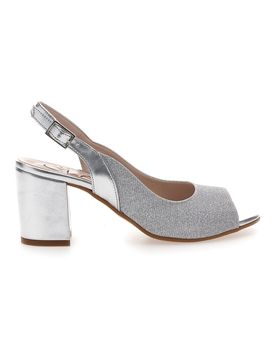 SandalI Slingback Argento con Punta Aperta 5916 38