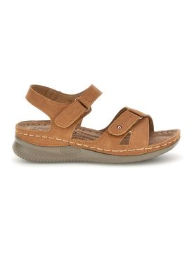 Sandali Marroni con Zeppa e Doppio Cinturino KLQ24824 36