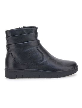 Stivaletti neri in pelle con memory foam 17801 36