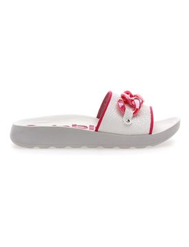Ciabatte in Gomma Bianche e Fucsia 10 AG 36