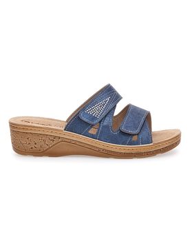 Ciabatte Jeans Con Strappi in Velcro 04 PV 38