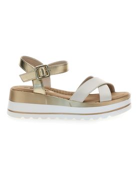 Sandali Beige e Platino Con Platform di 5,5 Cm 492 37