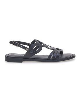 Sandali Neri Flat In Vera Pelle A6440101 37