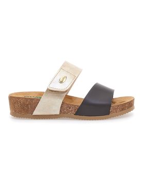 Ciabatte beige e neri con plantare comfort 293A480SR 39