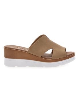 Ciabatte Beige con Zeppa A Contrasto Bianca 11071242 38
