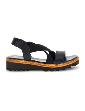 Sandali neri in pelle con fasce incrociate 310570811 38