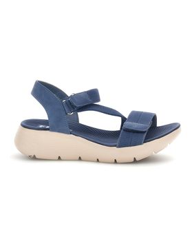 Sandali blu denim con zeppa e fasce regolabili 7 38