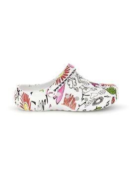 Ciabatte clog bianche con stampa floreale 7 40