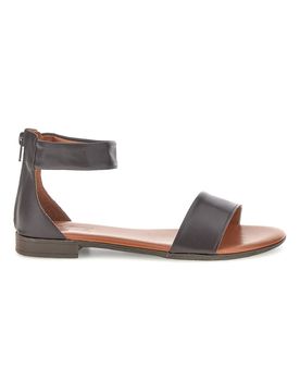 Sandali marroni con fascia e zip sul retro 225495 40
