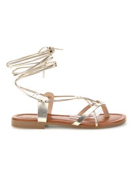 Sandali oro in vera pelle con lacci 711 38