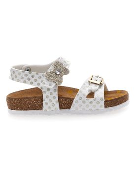 Sandali bianchi con fiore e stampa pois 257A084SR 28