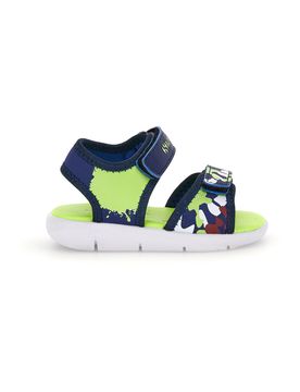 Sandali blu e verde con chiusura a strappo S63S820 24