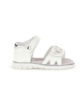Sandali bianchi con cuori argento 200C574 21