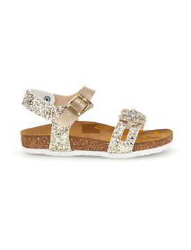 Sandali oro in vera pelle con glitter 257A007SR 35