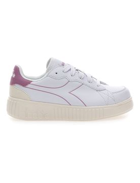 Sneakers bianche con dettagli rosa suola alta Game Step Tutu PS 28
