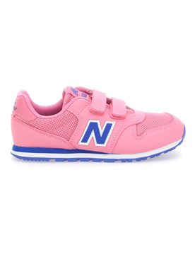Sneaker rosa con doppio strappo e logo blu 500 34½