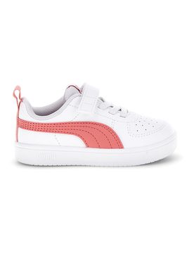Scarpe bianche corallo con chiusura a strappo e lacci elastici Rickie AC+ Inf 22