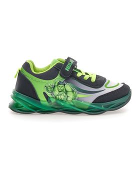 Scarpe nere e verdi con luci e strappo M R1010212T 26