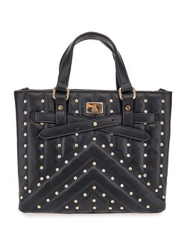 Borsa nera con borchie e tracolla removibile CLASH