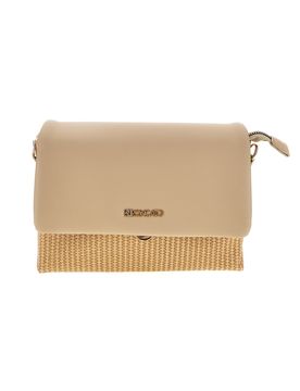 Borsa beige con inserto intrecciato R2414