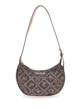 Borsa a spalla marrone stampa logo R-335