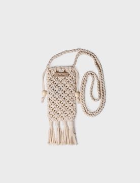 Bolso para móvil en crochet con flecos y cierres laterales | MAGALI