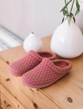 Slippers para mujer en tejido trenzado en Gris | DOMI-SR