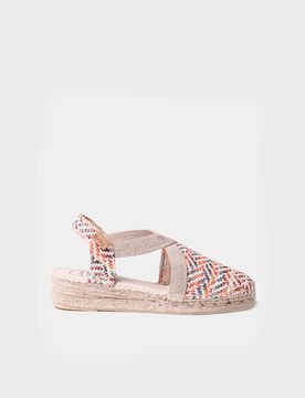 Alpargata plana de mujer en rafia multicolor | VERA-MS