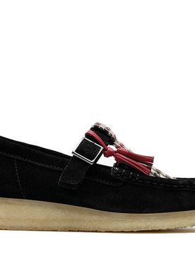 Clarks Wallabee T Bar "Black Tweed Combination"