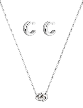 Pure Necklace & Hoops Set Silver