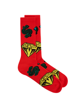 Diamonds & Dollars Socks - Red