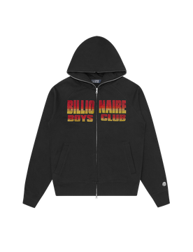 Straight Logo Gradient Diamonte Zip Through Hood