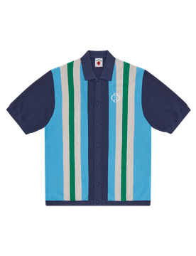 Collared Knitted Polo Shirt - Navy