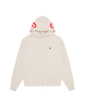 Gradient Smiley Zip Through Hood - Ecru