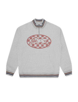 Checker Running Dog Quarter Zip - Heather