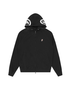 Smiley Zip Through Hood - Black