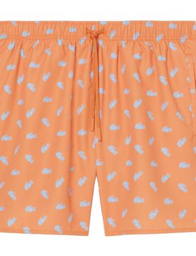Badehose mit Kroko-Print - Shorts-Badehose - orange - Herren - Size: L
