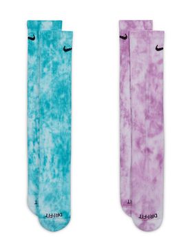 Cushioned Tie-Dye Crew Socks (2 Paar) - Socken - türkis / violett - Unisex - Size: XL
