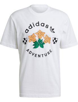 Adventure Flowers Tee - T-Shirt-kurzarm - weiss - Herren - Size: M