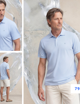 Polo manga corta hombre azul halo Ice